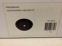 Wb - 39.3520 - hardstenen opzetwastafel rond 40x12 cm - afbeelding 2 van  6