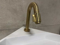 Wb - hoekfontein solid surface 35x49x16 cm + kraan - afbeelding 4 van  10