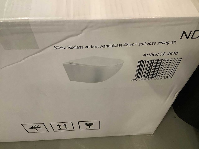 Wb - nibiru 32.4640 - wandcloset randloos wit 48cm | met soft close zitting wit - afbeelding 2 van  5