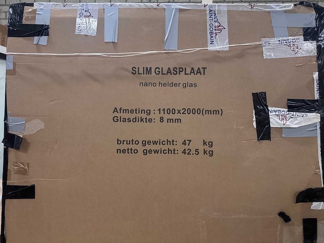 Wb - slim glasplaat 110x200 - douche & badwand - afbeelding 2 van  3