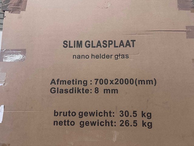 Wb - slim glasplaat 70x200 - 20.3452 - douche & badwand - afbeelding 2 van  3