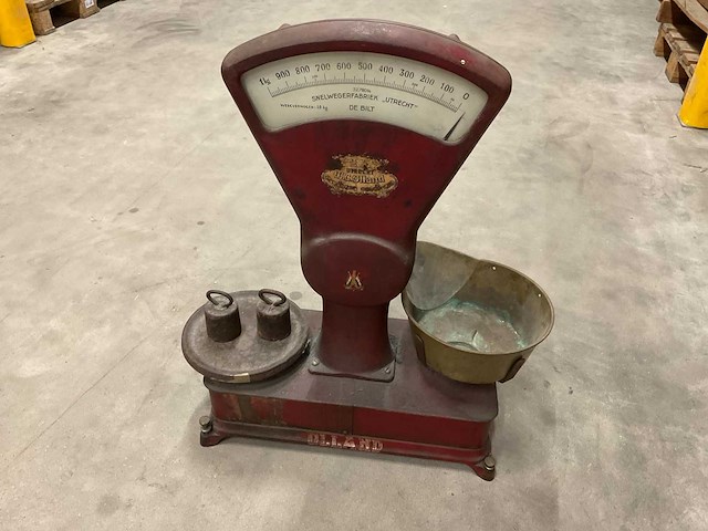 W.c. olland vintage weegschaal - afbeelding 3 van  4