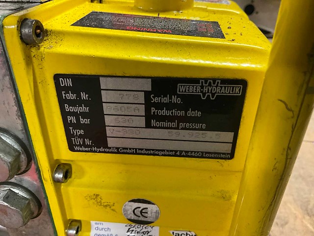 Weber hydraulik v 330 hydraulisch hogedruk aggregaat - afbeelding 6 van  6