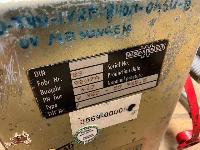Weber hydraulik v-330 hydraulische hogedrukunit - afbeelding 6 van  6