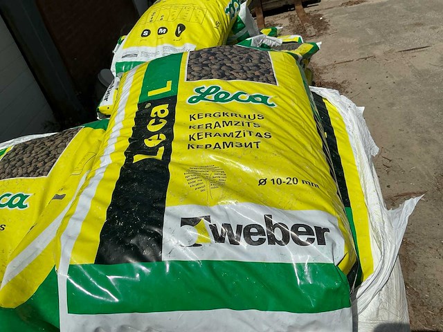Weber leca l 10–20 mm geëxpandeerde kleikorrels – circa 40 zakken – 3 pallets - afbeelding 2 van  7