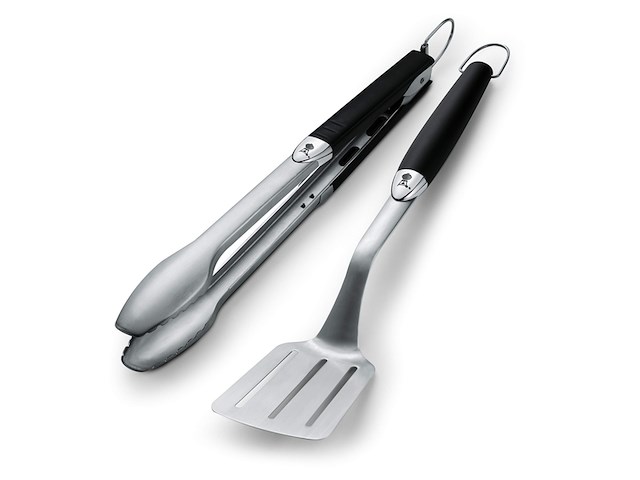 Weber premium barbecuekookgerei roestvrij staal 2 stuks zwart - afbeelding 1 van  1