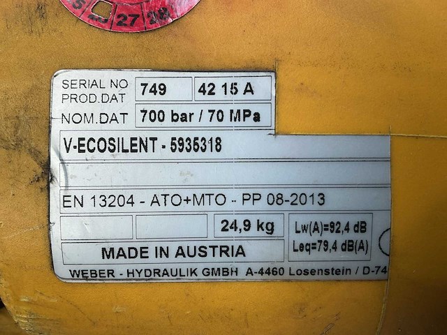 Weber rescue v-ecosilent persmachine/redgereedschap brandweermateriaal - afbeelding 4 van  16