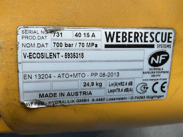 Weber rescue v-ecosilent persmachine/redgereedschap brandweermateriaal - afbeelding 5 van  17