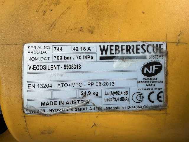 Weber rescue v-ecosilent persmachine/redgereedschap brandweermateriaal - afbeelding 5 van  17