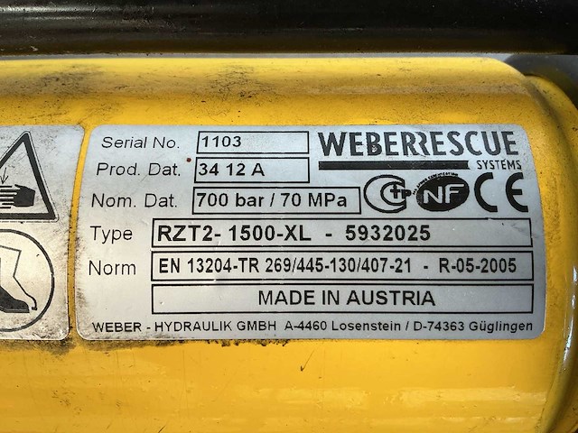 Weber rescue v-ecosilent persmachine/redgereedschap brandweermateriaal - afbeelding 8 van  17