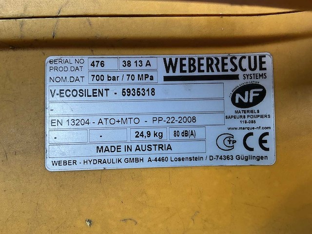 Weber rescue v-ecosilent persmachine/redgereedschap brandweermateriaal - afbeelding 2 van  5