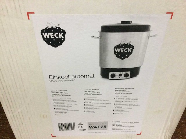 Weck - wat25 - volautomatische inmaakketel rvs 30 liter - afbeelding 3 van  4