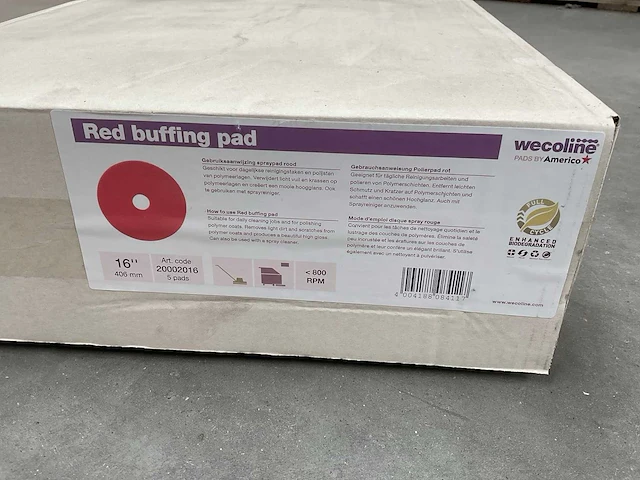 Wecoline red 16” / 406mm doos á 5 stuks spraypads (10x) - afbeelding 3 van  3