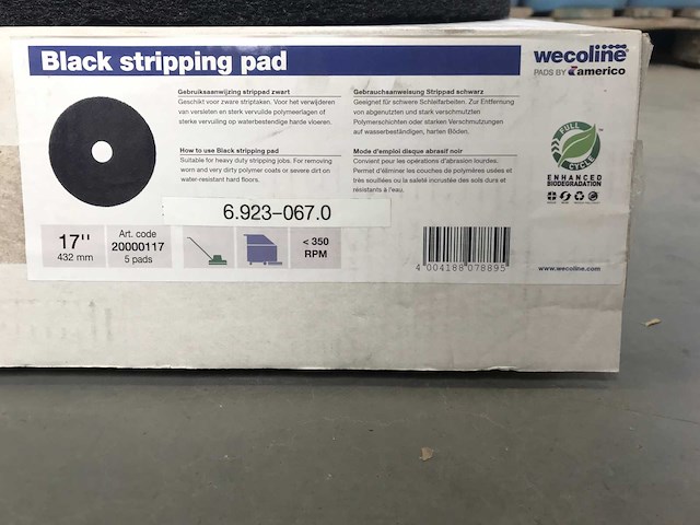 Wecoline zwarte striping pad 17 inch (5x) - afbeelding 1 van  1