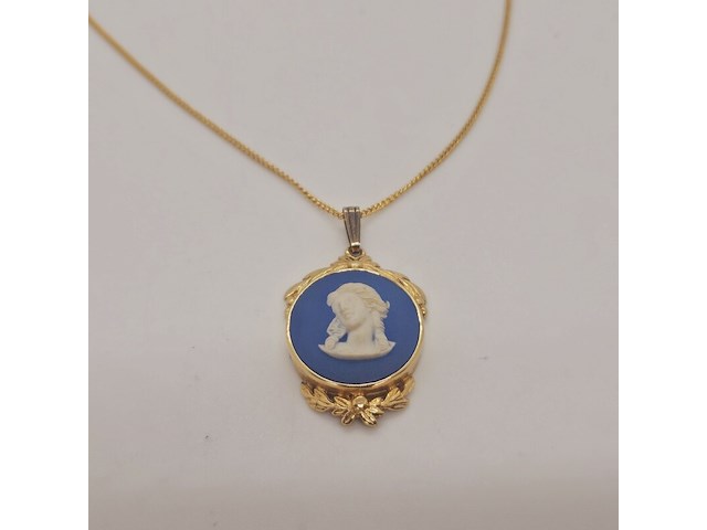 Wedgwood engelse pendant op collier - afbeelding 3 van  6