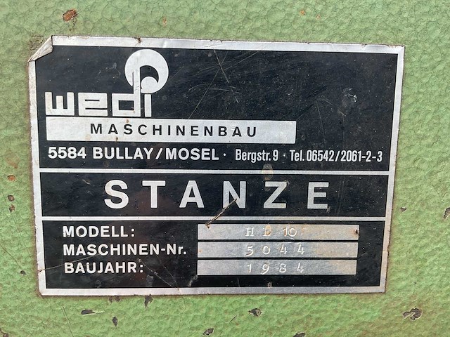 Wedi maschinenbau hd10 hydraulische pers - afbeelding 8 van  8