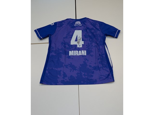 Wedstijd gedragen damon mirani shirt - heracles almelo stanno, paars/goud, gesigneerd, m - afbeelding 1 van  2