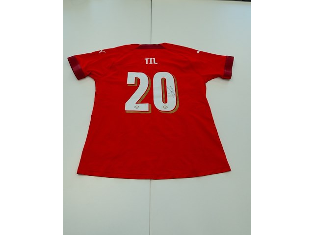Wedstijd gedragen guus til - psv puma, rood, gesigneerd, l - afbeelding 1 van  2