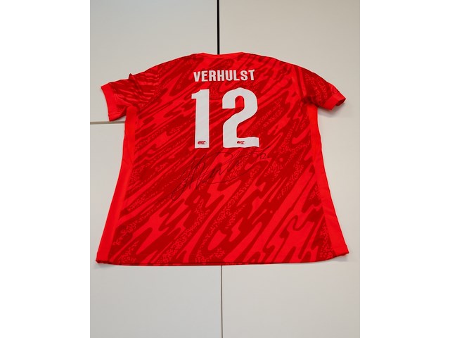 Wedstijd gedragen hobie verhulst shirt - az alkmaar nike, rood, gesigneerd, s - afbeelding 1 van  2