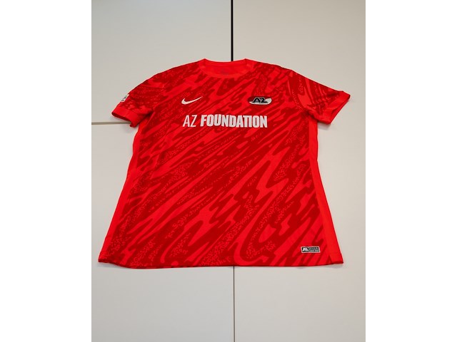 Wedstijd gedragen hobie verhulst shirt - az alkmaar nike, rood, gesigneerd, s - afbeelding 2 van  2