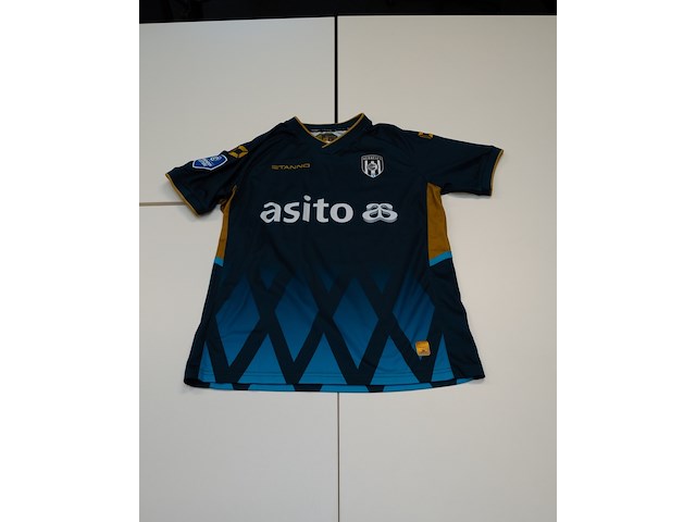 Wedstijd gedragen thomas bruns shirt - heracles almelo stanno, blauw, gesigneerd, l - afbeelding 2 van  2