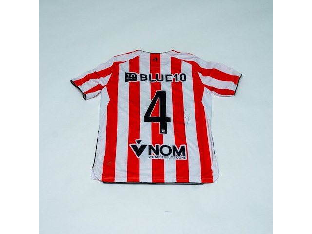 Wedstrijd gedragen bruno martins indi shirt - sparta rotterdam robey, rood/wit, gesigneerd, m - afbeelding 1 van  2