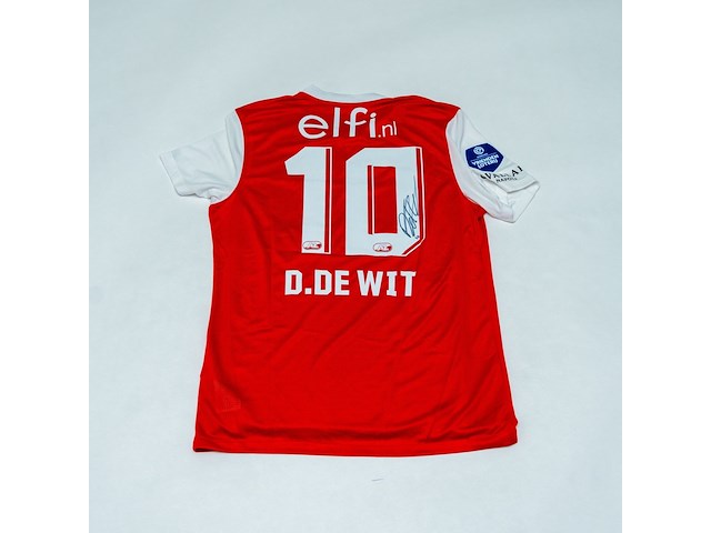 Wedstrijd gedragen dani de wit shirt - az alkmaar nike, rood/wit, gesigneerd, l - afbeelding 1 van  2