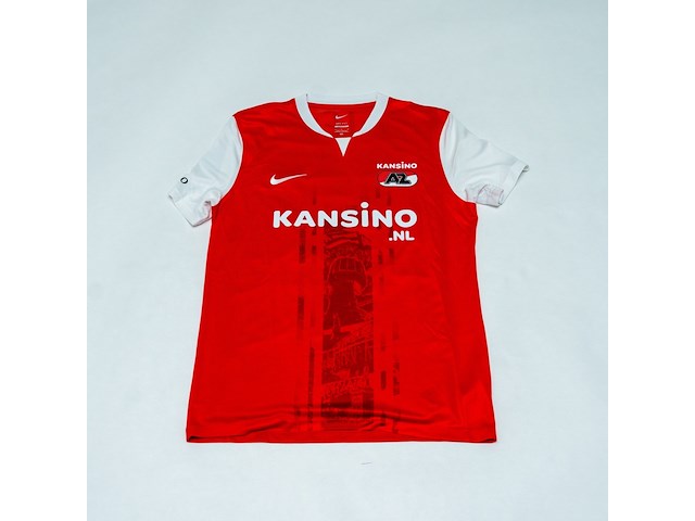 Wedstrijd gedragen dani de wit shirt - az alkmaar nike, rood/wit, gesigneerd, l - afbeelding 2 van  2