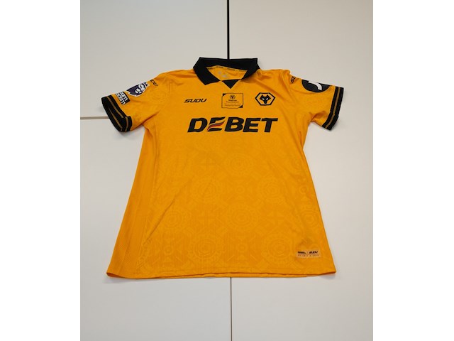 Wedstrijd gedragen david møller wolfe shirt – wolverhampton wanderers sudu, geel, gesigneerd, l - afbeelding 2 van  2
