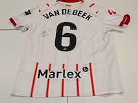 Wedstrijd gedragen donny van de beek shirt - girona puma, wit/rood, gesigneerd, xl - afbeelding 1 van  2