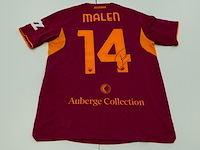 Wedstrijd gedragen donyell malen shirt - as roma adidas, bordeaux/oranje, gesigneerd, m - afbeelding 1 van  2