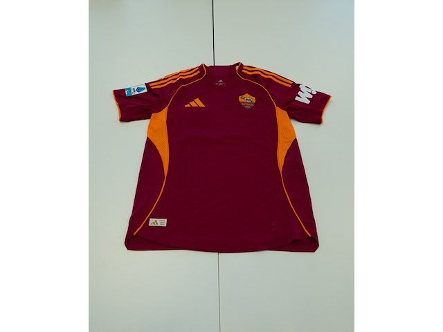 Wedstrijd gedragen donyell malen shirt - as roma adidas, bordeaux/oranje, gesigneerd, m - afbeelding 2 van  2