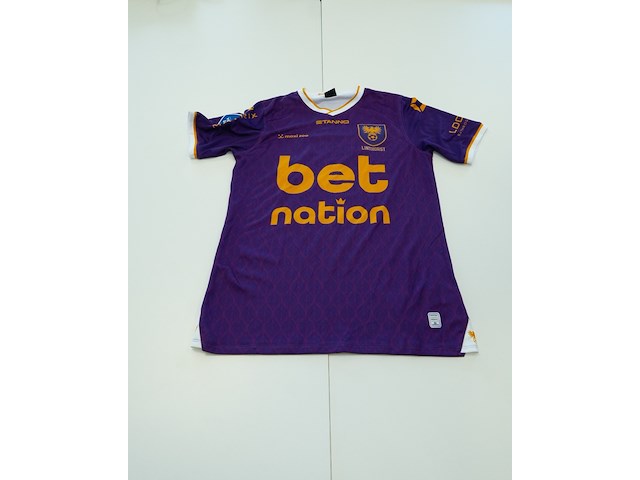 Wedstrijd gedragen evert linthorst shirt - go ahead eagles stanno, paars/goud, gesigneerd, l - afbeelding 1 van  2