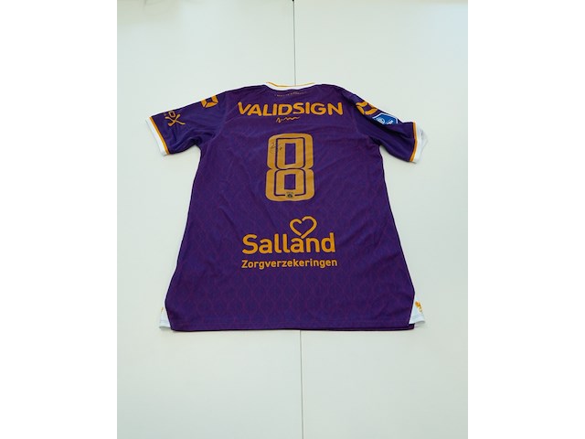 Wedstrijd gedragen evert linthorst shirt - go ahead eagles stanno, paars/goud, gesigneerd, l - afbeelding 2 van  2