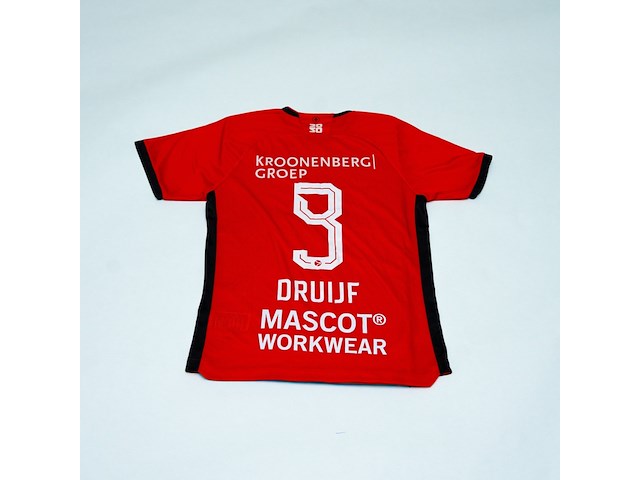 Wedstrijd gedragen ferdy druijff shirt - almere city craft, rood, gesigneerd, m - afbeelding 1 van  2