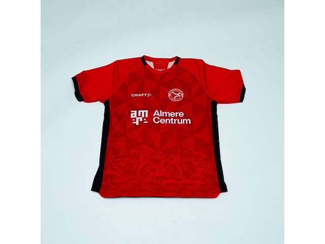 Wedstrijd gedragen ferdy druijff shirt - almere city craft, rood, gesigneerd, m - afbeelding 2 van  2