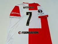 Wedstrijd gedragen jakob moder shirt - feyenoord castore, rood/wit, gesigneerd, l - afbeelding 1 van  2