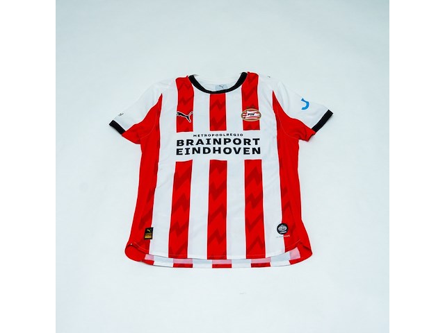 Wedstrijd gedragen joey veerman shirt - psv puma, rood/wit, gesigneerd, l - afbeelding 1 van  2