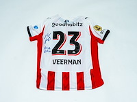 Wedstrijd gedragen joey veerman shirt - psv puma, rood/wit, gesigneerd, l - afbeelding 2 van  2
