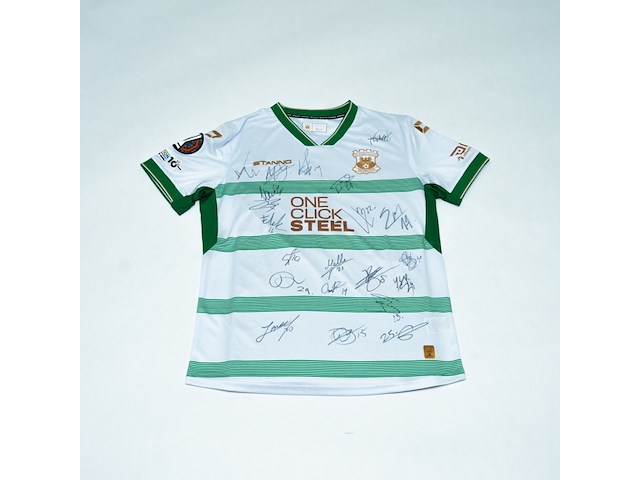 Wedstrijd gedragen joris kramer shirt - go ahead eagles stanno, groen/wit, gesigneerd, l - afbeelding 1 van  2