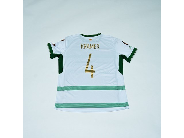 Wedstrijd gedragen joris kramer shirt - go ahead eagles stanno, groen/wit, gesigneerd, l - afbeelding 2 van  2