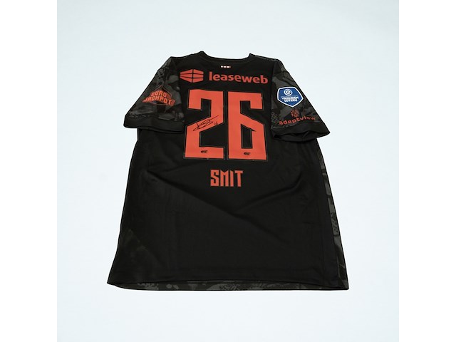 Wedstrijd gedragen kees smit shirt – az alkmaar nike, zwart, gesigneerd, l - afbeelding 1 van  2