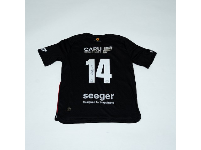 Wedstrijd gedragen lewis schouten shirt - excelsior rotterdam robey, zwart, gesigneerd, l - afbeelding 2 van  2