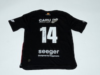 Wedstrijd gedragen lewis schouten shirt - excelsior rotterdam robey, zwart, gesigneerd, l - afbeelding 2 van  2