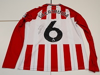 Wedstrijd gedragen lutsharel geertruida shirt - sunderland hummel, rood/wit, gesigneerd, l - afbeelding 2 van  2