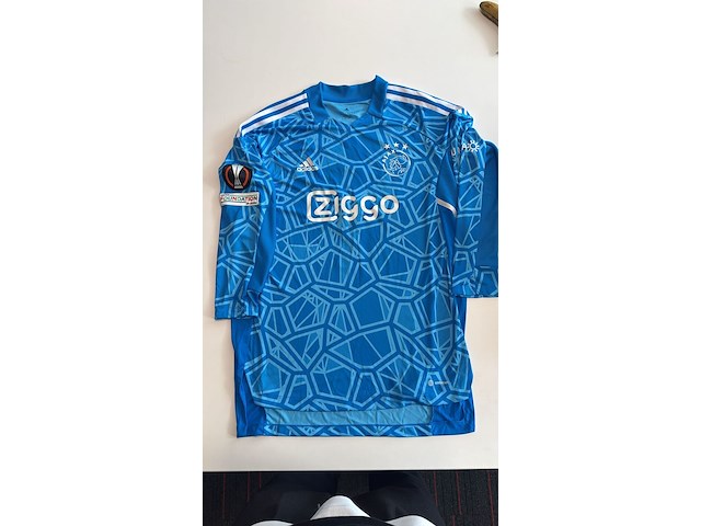 Wedstrijd gedragen maarten stekelenburg shirt - ajax, blauw, gesigneerd, l - afbeelding 2 van  2