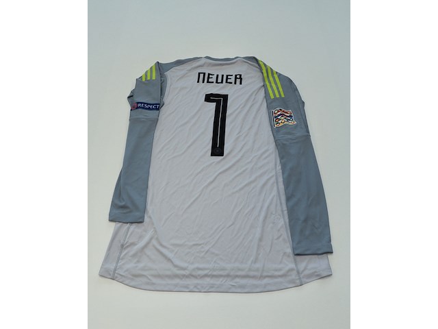Wedstrijd gedragen manuel neuer shirt - duitsland adidas, geel/grijs, l - afbeelding 1 van  2
