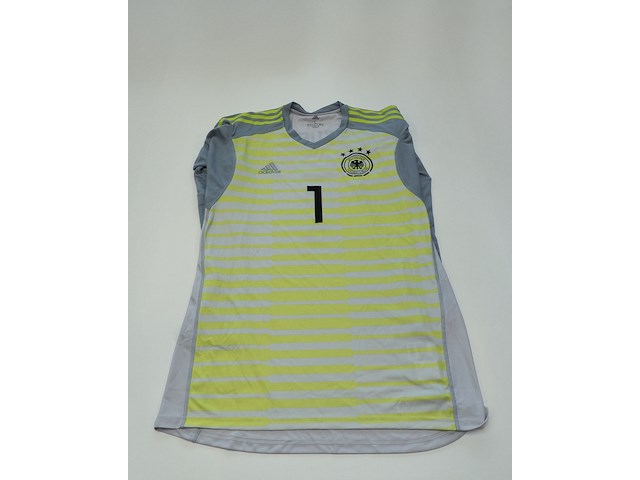 Wedstrijd gedragen manuel neuer shirt - duitsland adidas, geel/grijs, l - afbeelding 2 van  2