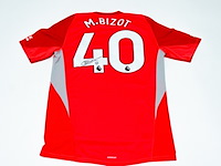 Wedstrijd gedragen marco bizot shirt – aston villa adidas, rood, gesigneerd, xl