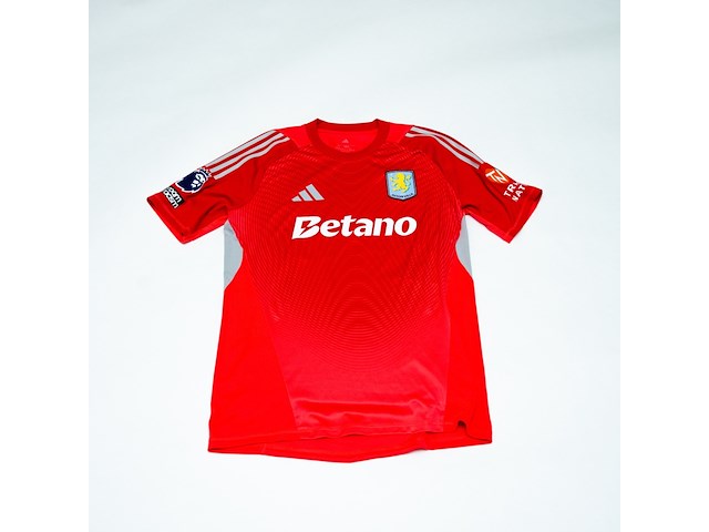 Wedstrijd gedragen marco bizot shirt – aston villa adidas, rood, gesigneerd, xl - afbeelding 2 van  2